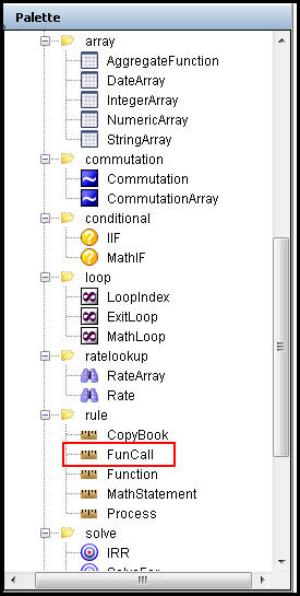 FunCall Math Variable in the Rules Palette